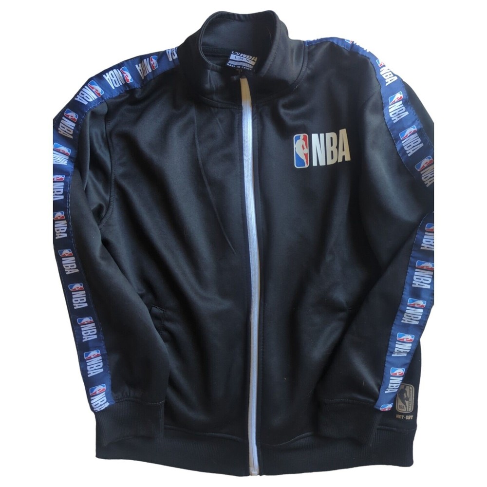 NBA Warm-up Jacket Youth Boys Size L 14-16 Black Color RN# 109135